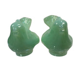 Mosser Birds Art Glass Jade Jadeite Green USA 3” Gift Set New