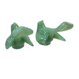 Mosser Birds Art Glass Jade Jadeite Green USA 3” Gift Set New
