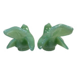 Mosser Birds Art Glass Jade Jadeite Green USA 3” Gift Set New