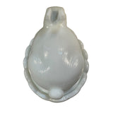 Mosser Bunny On A Basket Art Glass Rabbit Milk Glass Nest White Covered Dish New USA