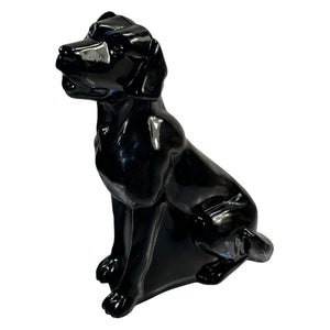 Mosser Labrador Art Glass Black Lab Dog Figurine Paperweight USA New Hunt Pet