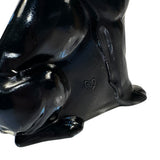 Mosser Labrador Art Glass Black Lab Dog Figurine Paperweight USA New Hunt Pet