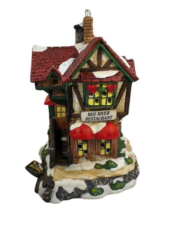 Grandeur Noel Christmas Village Holiday Red River Restaurant Vintage