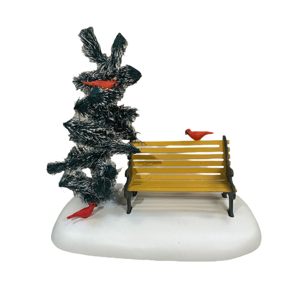 Department 56 Cardinals With Bench In Snow Christmas Village Holiday New