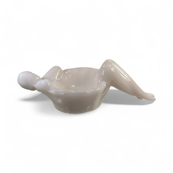 Mosser Art Deco Style Woman Pink Crown Tuscan Soap Dish Jewelry Caddie Spoon Rest New