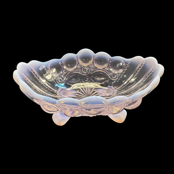 Mosser Eye Winker Pink Opalescent Jam Candy Nut Jewelry Caddie Dish New