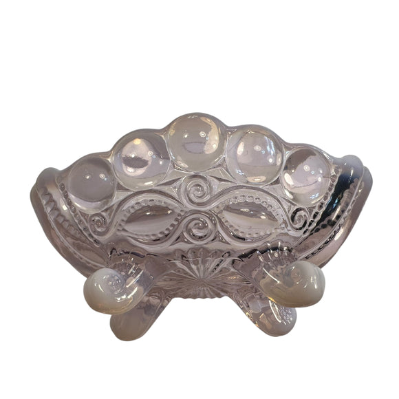 Mosser Eye Winker Pink Opalescent Jam Candy Nut Jewelry Caddie Dish New