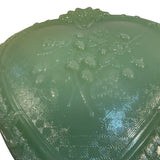 Mosser Large Heart Glass Box Jadeite Green Strawberry Jewelry Trinket New USA