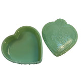 Mosser Large Heart Glass Box Jadeite Green Strawberry Jewelry Trinket New USA