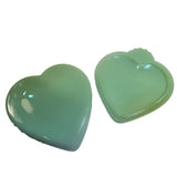 Mosser Large Heart Glass Box Jadeite Green Strawberry Jewelry Trinket New USA