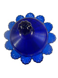 Mosser Cobalt Blue Round Candy Dish 3 Footed With Dome Lid New USA