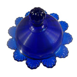 Mosser Cobalt Blue Round Candy Dish 3 Footed With Dome Lid New USA