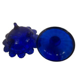 Mosser Cobalt Blue Round Candy Dish 3 Footed With Dome Lid New USA
