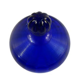 Mosser Cobalt Blue Round Candy Dish 3 Footed With Dome Lid New USA