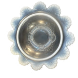 Mosser Seashell Pattern Round Butter Cheese Dish With Dome Lid Crystal Opalescent New USA