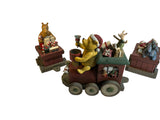 Classic Holiday Winnie The Pooh Train Set Tigger Eeyore Piglet Disney Christmas Vintage