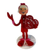 Annalee Messages Of Love Valentines Red Felt Elf Doll  Poseable New 10”