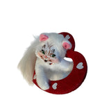 Annalee Kitty Love White Kitten Persian Cat Heart Felt Figure New