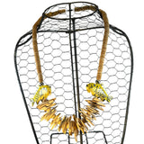 Handcrafted Fish Pendant Necklace With Wood Beads Natural Bone Accents Unique Statement Jewelry