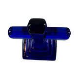 Mosser Cobalt Blue Glass Cross Figurine On Tiered Base 4.5" Religious Decor Christian Easter New USA
