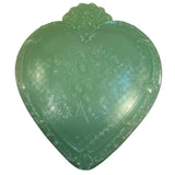 Mosser Large Jadeite Green Strawberry Heart Trinket Box New USA