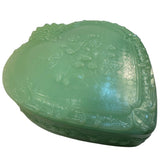 Mosser Large Jadeite Green Strawberry Heart Trinket Box New USA