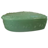 Mosser Large Jadeite Green Strawberry Heart Trinket Box New USA
