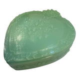 Mosser Large Jadeite Green Strawberry Heart Trinket Box New USA