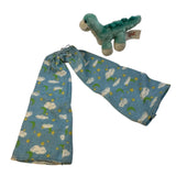 Vintage Bratz Doll Tiny Blue Dinosaur Plush with Cozy Cloud Print Pajama Pant Set