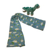 Vintage Bratz Doll Tiny Blue Dinosaur Plush with Cozy Cloud Print Pajama Pant Set