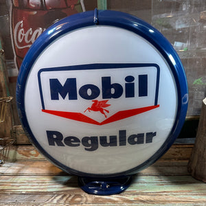 Mobil Regular Reproduction Gas Pump Globe, Glass Lenses