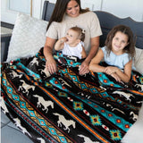 LazyOne Horse Cloud Fleece Throw Blanket Western Pony Soft Fair Isle 50" x 70"