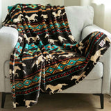 LazyOne Horse Cloud Fleece Throw Blanket Western Pony Soft Fair Isle 50" x 70"