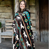 LazyOne Horse Cloud Fleece Throw Blanket Western Pony Soft Fair Isle 50" x 70"