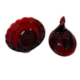 Roses Closet Mini Ruby Red Glass Hen On Nest Salt Cellar GLOWS Decorative Collectible New