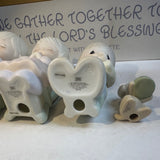 Vintage Precious Moments We Gather Together To Ask The Lords Blessing 6 Piece Figurine Set Thanksgiving
