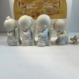 Vintage Precious Moments We Gather Together To Ask The Lords Blessing 6 Piece Figurine Set Thanksgiving