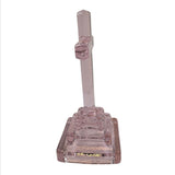 Mosser Pink Glass Cross Figurine On Tiered Base 4.5" Religious Decor Christian Easter New USA