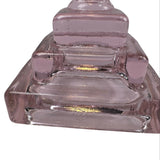 Mosser Pink Glass Cross Figurine On Tiered Base 4.5" Religious Decor Christian Easter New USA