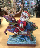 Jim Shore Santa Riding on a Reindeer
