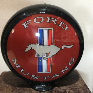 Ford Mustang Reproduction Gas Pump Globe, Glass Lenses
