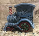 Jim Shore Santa in a Train Engine Ornament