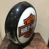 Harley-Davidson Motor Cycles Reproduction Gas Pump Globe, Glass Lenses