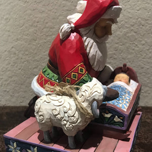 Jim Shore Santa with Baby Jesus and a Lamb