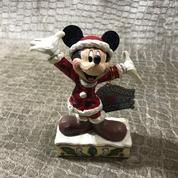 Jim Shore Mickey Mouse in Santa Suit