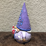 Jim Shore Gnome in Purple Suit with Tiny Santa