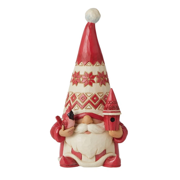 Jim Shore Gnome with Cardinal Nordic