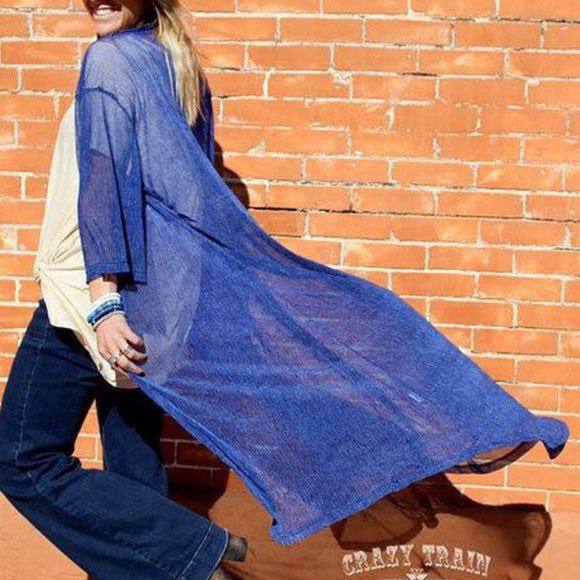 Crazy Train Blue Heather Duster
