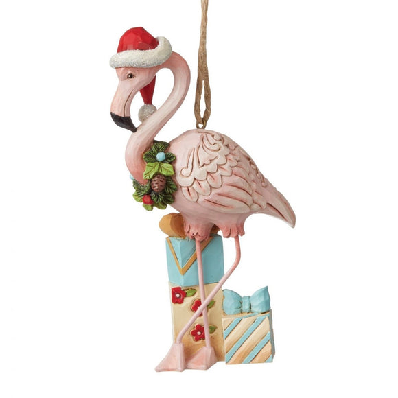 Jim Shore Christmas Flamingo Ornament
