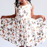Girl's Cats and Butterflies Twirl Dress